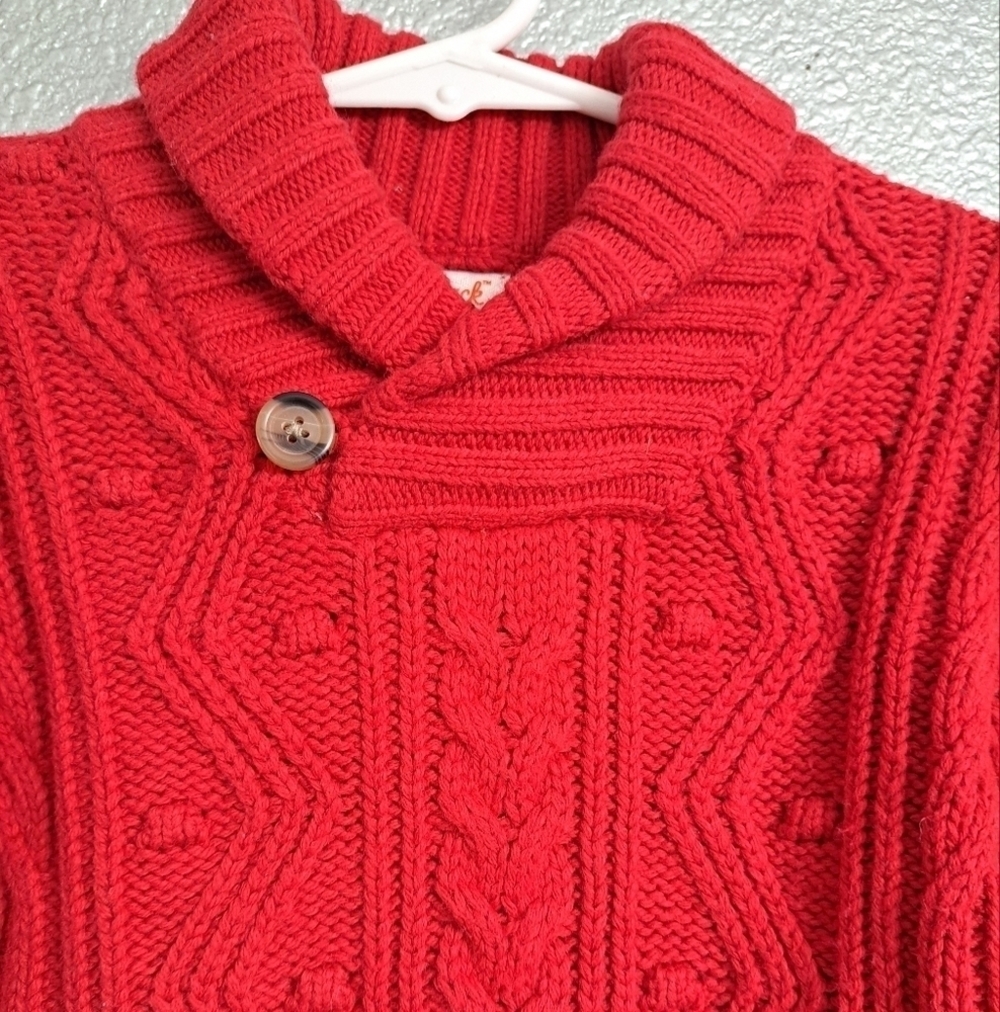 NWT Cat & Jack Boy's Red Shawl Collar Sweater Size 18M - Picture 2 of 6